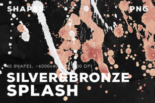 40 Bronze Silver Paint Splashes: A Versatile Design Asset for Creators