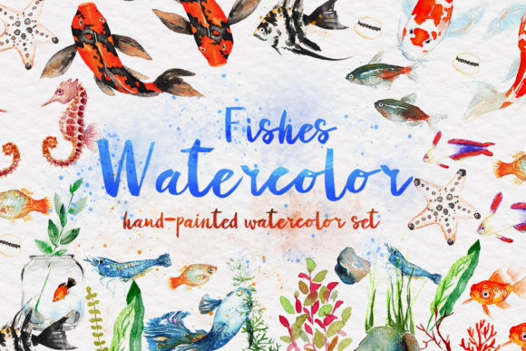 Beautiful Fishes Watercolor Set: A Creative Resource for Designers and Artists