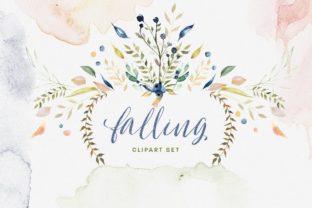 Falling Watercolor Clipart Bundle