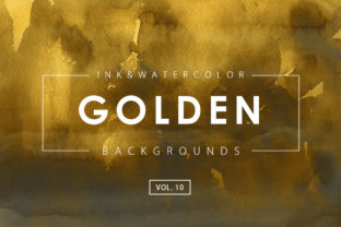 Golden Ink Watercolor Backgrounds 10