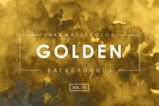 Golden Ink Watercolor Backgrounds 13: A Versatile Resource for Creative Professionals