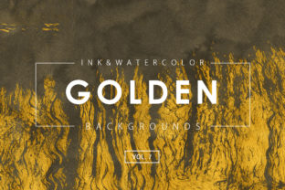 Golden Ink Watercolor Backgrounds 7: A Versatile Resource for Designers