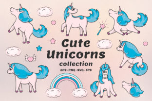 Hand Drawn Cute Unicorns Collection: A Magical Addition to Your Design Projects