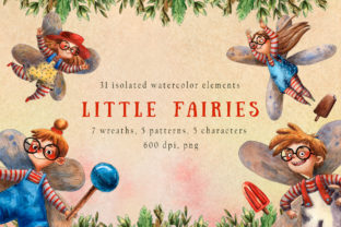 Little Fairies - Watercolor Clip Art Set