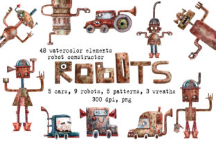 Robots Watercolor Clip Art Set: A Creative Resource for Designers and Artists