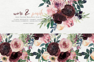 Wine and Peach Floral Bouquet Clipart: A Creative Resource for Designers and Creators